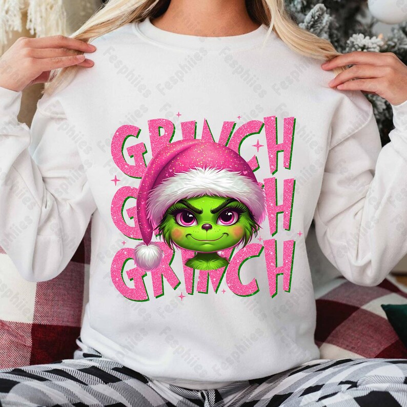 Glitter Green Face Png, Funny Christmas Png , Retro Christmas Thief Png