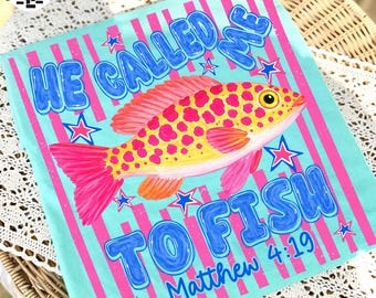 Called to Fish PNG Christian Design, Fishing Jesus PNG, Summer Beach Vibes Faith Shirt, Religious Christian Sublimation PNG File
