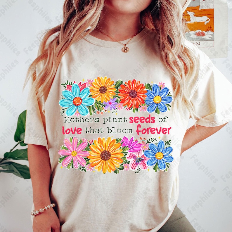 Retro Mama Quote png, She is Mom Png, Penseldrag Mama Png, Boho Floral Mama Png, Mom Png, Mors Dag Present Png, Blessed Mom PNG bild 3