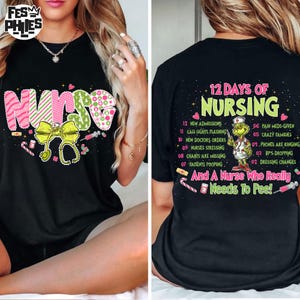 Retro Coquette Nurse Christmas PNG, Green Mean Guy Holiday Design, Funny Nurse Shirt Png, Trendy Xmas Sublimation, Holiday Gift For Nurse