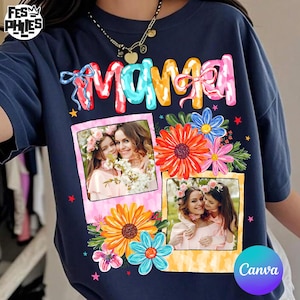 Custom Canva Mama Kids Photo Png, Happy Mothers Day Png, Canva Add Photos, Mom Floral Coquette Bow Png, Hand drawn Mama, Gift For Mom