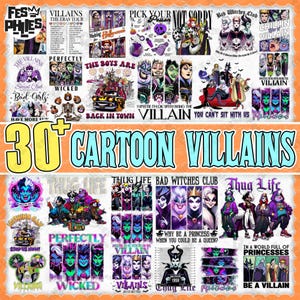 30+ Halloween Villain Gang Png Bundle, Bad Witches Club Png, Retro Halloween Costume Png, Villains Wicked Png, Trick Or Treat Png Design
