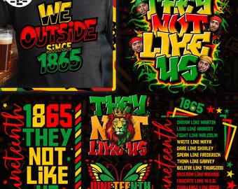 6 Juneteenth Bundle PNG, Juneteenth Shirt Png, Juneteenth 1865 Png, They Not Like Us Png, Emancipation Day Png, Black Freedom Sublimation
