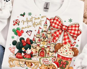 Believe Christmas Mouse PNG, Coquette Couple Holiday Design, Magical Cartoon Christmas Party, Family Matching Trip Shirt
