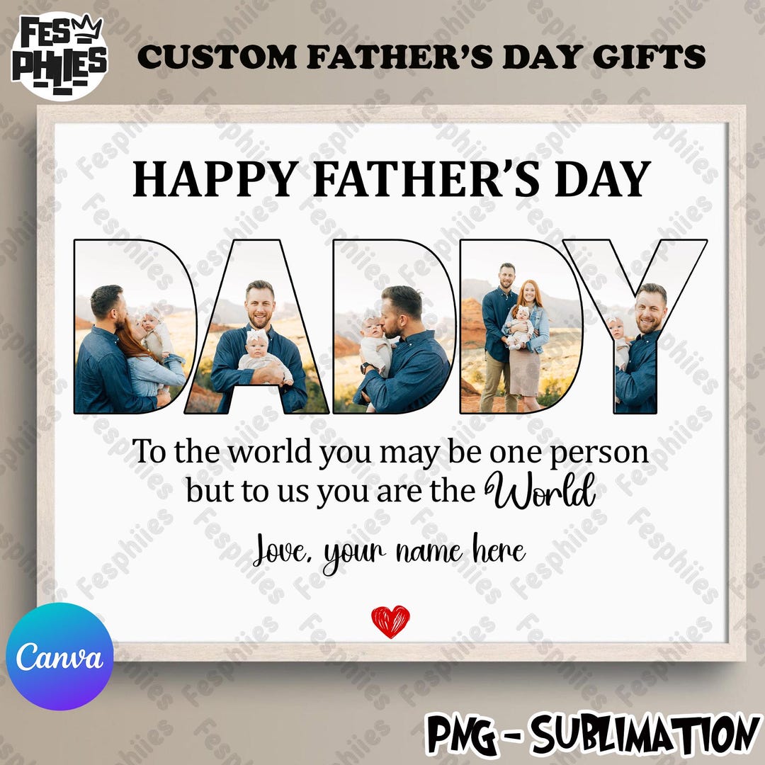 Customize Daddy Pictures Canva Template, Custom Name Kid Png, Gift for ...