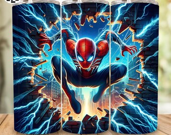 Spider Movie Tumbler Wrap PNG, 20oz Superhero Design, Holiday 2026 Movie Tumbler, Trendy Character Sublimation, Digital Download