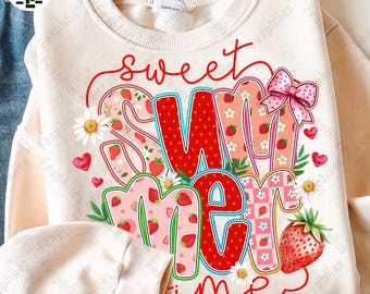 Sweet Summer Time Png, Summer Strawberry Png, Beach Summer Png, Summer Coquette Bow Png, Summer Checkered Png, Retro Summer Png