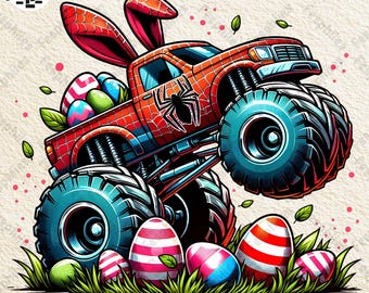 Camión monstruo de superhéroe PNG, diseño de camión monstruo de niño de Pascua PNG, camión monstruo de Pascua PNG, camión monstruo del día de Pascua PNG, niño de Pascua PNG