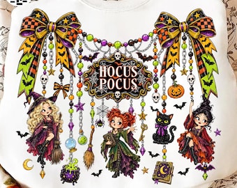 Retro Coquette Witch PNG, Bad Witch Vibes Halloween Design, Spooky Girly Character Graphic, Fall Shirt PNG, Trendy Halloween Sublimation