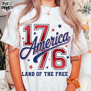 Retro 1776 America Land Of The Free Png, Red White And Blue Png, Patriotic Sublimation Design, 4th Of July Shirt Png, Independence Day Png