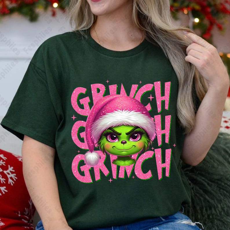 Glitter Green Face Png, Funny Christmas Png , Retro Christmas Thief Png