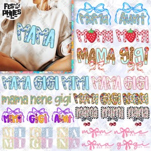 12 Set Floral Mama Png Bundle, Matching Mama Mini Png, Preppy Mama Png, Gift for Mom, Happy Mothers Day png, Retro Floral Mom Png