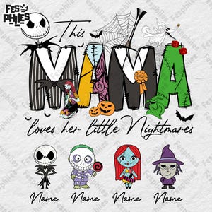 Esta mamá ama sus pesadillas (Png), nombre de niño personalizado, mamá pesadilla de Halloween (Png), feliz Halloween (Png), mamá espeluznante (Png), archivo digital