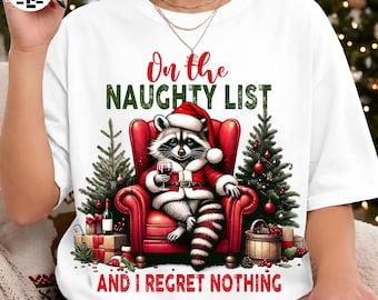 Funny Racoon Christmas Png, Cute But Feral Png Design, Christmas Racoon Png, Christmas Png Design, Retro Racoon Png, Merry Christmas