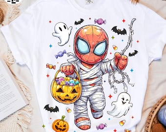 Halloween Spider PNG, Superhero Costume Png, Kids Halloween Sublimation, Trick Or Treat PNG, Boy Spooky Season PNG, Halloween Shirt Design