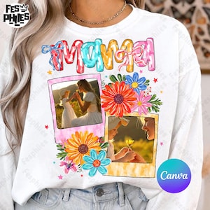 Custom Canva Mama Kids Photo Png, Happy Mothers Day Png, Canva Add Photos, Mom Floral Coquette Bow Png, Hand drawn Mama, Gift For Mom
