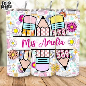 Custom Teacher Appreciation Tumbler Design Png, Teacher Life 20oz Skinny Tumbler Wrap Png, Last Day Of School Png, Back To School Png