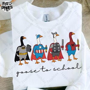 Super-herói Ganso Volta às Aulas PNG, Ganso Engraçado Voltando à Escola PNG, Camiseta Infantil de Herói PNG, Primeiro Dia de Aula PNG, Heróis de Desenho Animado Professor PNG