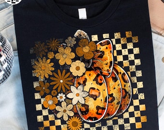 Leopard Pumpkin Png, Floral Fall Pumpkin PNG, Boho Thanksgiving PNG, Autumn Pumpkins PNG, Fall Sublimation Png, Halloween Leopard Png
