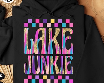 Retro Lake Junkie Png, Brushstroke Lake Life Png Sublimation, Summer Lake Days Vacation Png, Funny Fishing Sayings Png, Lake Vibes Png
