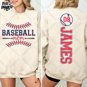 Custom Baseball Mama Png, Baseball Mom Shirt With Kids Name & Jersey Number Png, Game Day Png, Baseball Coquette, Baseball Season Png