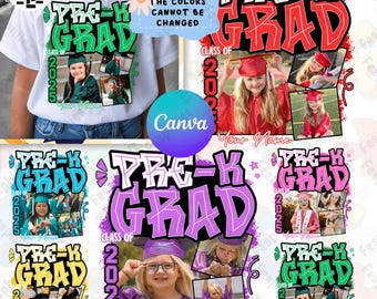 Bundle Canva Template Pre-K Graduation Insert Photos Editable, Pre-K Grad Templates Editable Png, Pre K Graduation 2025 Png Bundle
