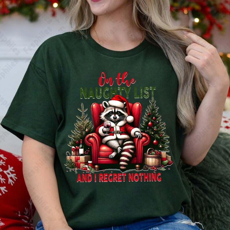 Funny Racoon Christmas Png, Cute But Feral Png Design, Christmas Racoon Png, Christmas Png Design, Retro Racoon Png, Merry Christmas image 5