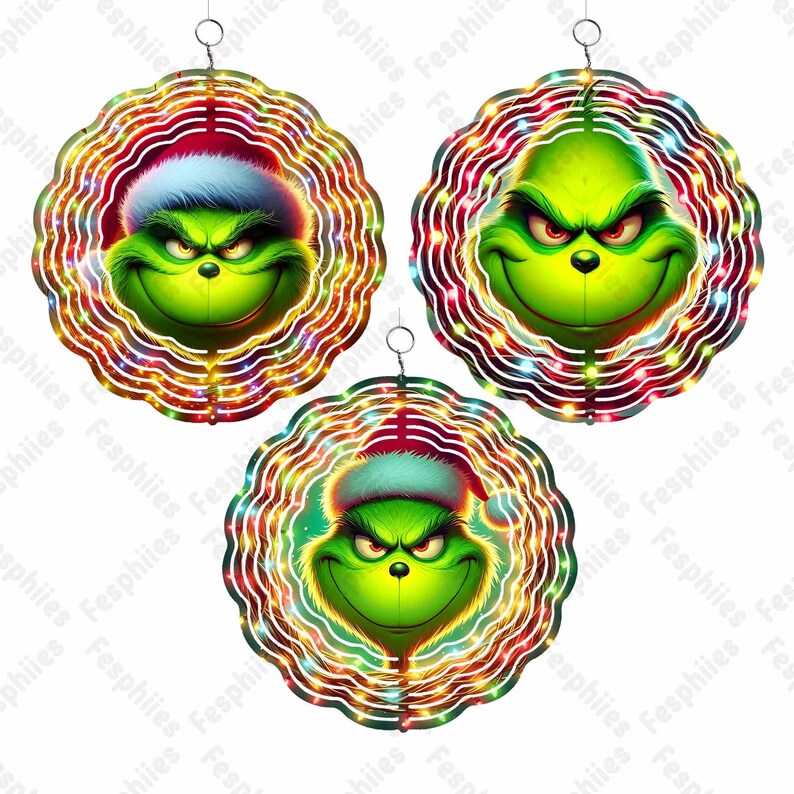 Christmas Green Character Wind Spinner Png, Chirstmas Cartoon Character