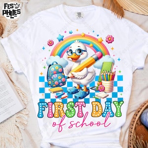Funny Back To School Goose Png, Happy First Day Of School Png, Boys Girls School Shirt Png, Trendy School Kids Goose Png, Teacher Goose Png