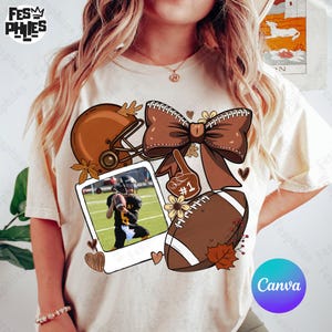 秋のフットボールCanva PNGテンプレート、カスタムCanvaテンプレート 秋のフットボール写真挿入PNG、トレンドPNG、フットボールママPNG、コケットフットボールPNG