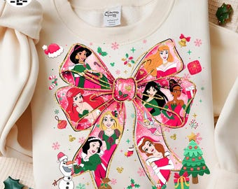 All Princess Christmas PNG, Pink Coquette Holiday Princess Design, Christmas Princess Squad PNG, Family Christmas PNG, Girls Trip Xmas Png