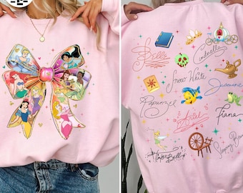 Watercolor Princess Coquette Bow Png, Movie Cartoon Coquette Bow Png, Princess Mirror Family Shirt, Family Vacation Png, Pink Princess Png