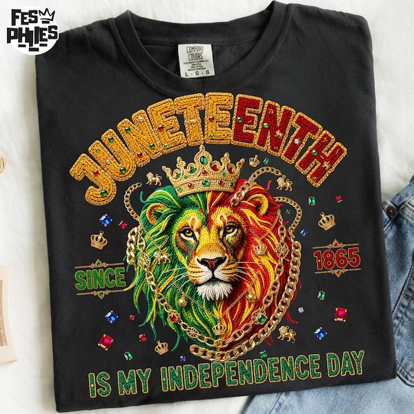 Black Pride PNG, Juneteenth Is My Independence Design, Lion Juneteenth Black King Shirt Png, Digital Download