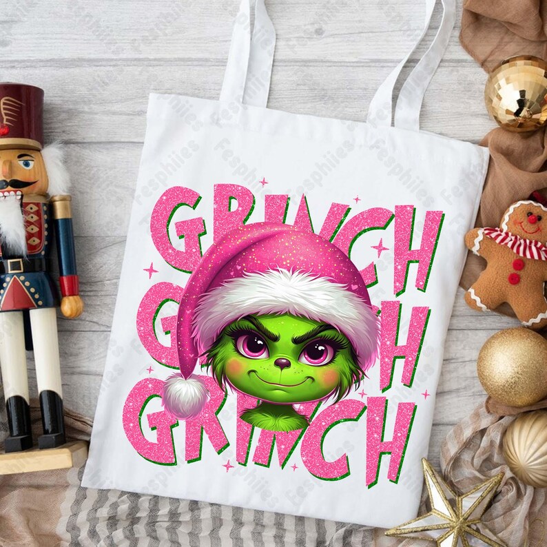 Glitter Green Face Png, Funny Christmas Png , Retro Christmas Thief Png