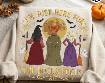 Witches Sisters Embroidery Design, Halloween Witch Movie Inspired Stitch File, Spooky Season Machine Embroidery, Digital Download