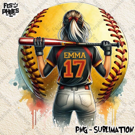 Personalized Softball Girl Png, Softball Player Shirt With Name & Jersey Number Png, Softball Mama Gift Png, Custom Softball Shirt Png