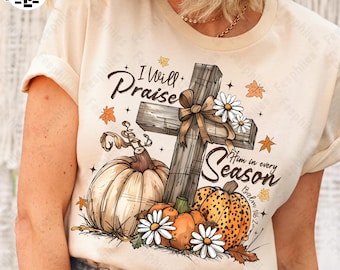 Retro Autumn Png, Fall Christian Cross Png, Floral Fall Shirt Design, Pumpkin Spice Png, Christian Fall Coquette Png, Digital Download