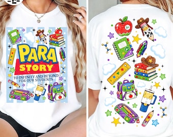 Para Story PNG, Striped Paraprofessional Design, To Infinity And Beyond Shirt, Teacher Student Support Graphic, Sublimation Digital File