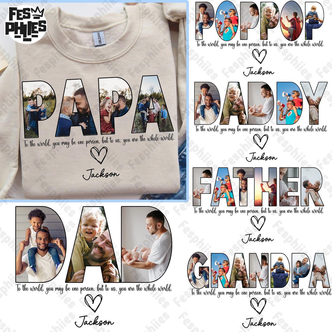 Custom Dad Photo Canva Template, Customized Fathers Day Gift for Dad ...