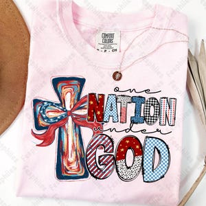One Nation Under God Png, Retro America Coquette Png, 4th of July Png, America Png, Memorial Day PNG, Girly USA Png, Independence Day png