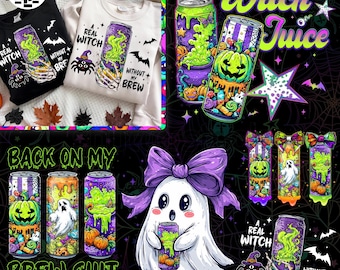 Funny Kawaii Witch Ghost Png, Witch’s Brew Soda Can PNG, Little Ghosts Drink PNG, Halloween Social Club PNG, Cute Spooky Design