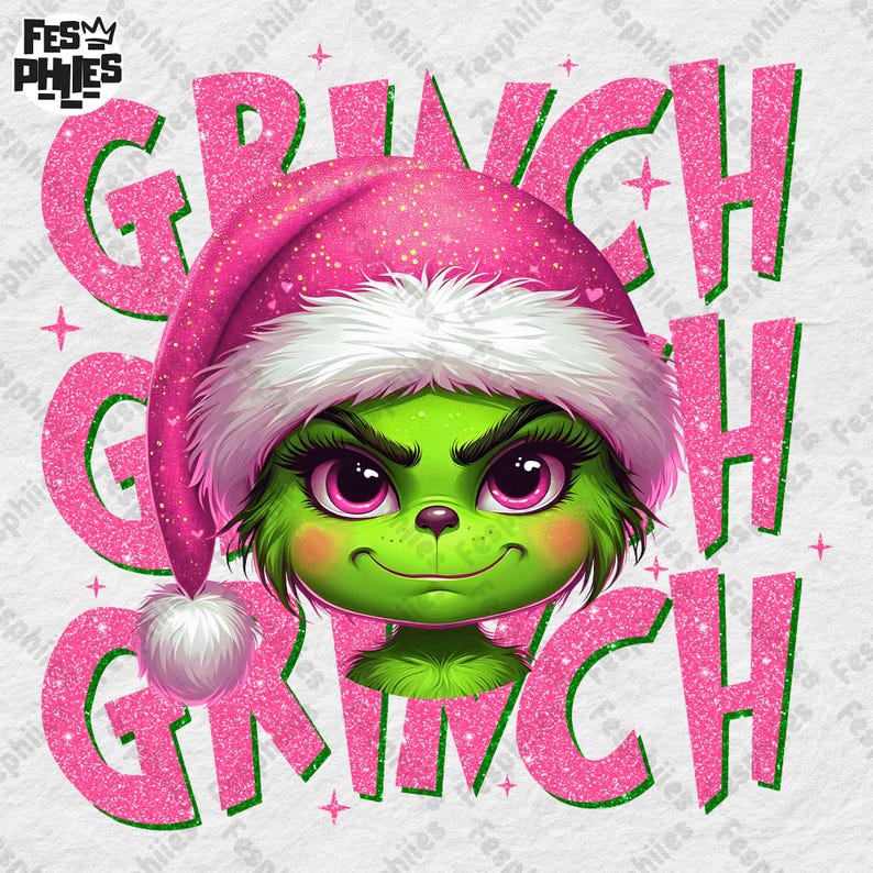 Glitter Green Face Png, Funny Christmas Png , Retro Christmas Thief Png