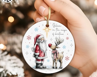 Christmas Ornament PNG, Santa Claus Glitter PNG, Holiday 2025 Ornament Design, Merry Christmas Clipart, Festive Decoration, Digital File