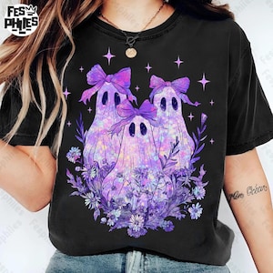 Preppy Floral Spooky Png, Preppy Halloween PNG, Iridescent Ghost PNG, Coquette Halloween, Girly Halloween Png, Cute Ghost Png, Pumpkin Png
