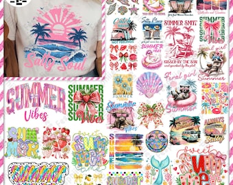 30+ Retro Summer Vibes Png Bundle, Summer Salty Soul Png, Trendy Summer Png, Beach Png, Vacation Matching Shirt Png, Aesthetic Summer Png
