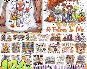 120+ Boy Girl Halloween Kids Png, Cartoon Halloween PNG Bundle, Superhero Cartoon Characters PNG, Trick or Treat Png, Halloween Shirt Png