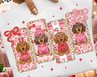 Rétro Saint-Valentin chien PNG, mon teckel est ma Saint-Valentin, Coquette coeur amour Design, fichier de Sublimation Saint Valentin tendance
