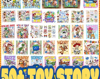 50+ Toy Friends PNG Bundle, Watercolor Movie Characters Clipart, Kids Story Shirt Design, Cartoon Toy Png, Cute Sublimation PNG