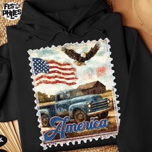 Retro America Stamp Png, Rustikales amerikanisches Babe Png, Unabhängigkeitstag Png, 4. Juli Png, amerikanisches Mädchen Png, 1776 Png, Vintage USA Flagge Png