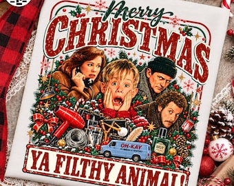 Retro Christmas Movie PNG, Nostalgic Christmas Characters Collage, Vintage 90s Holiday Shirt Design, Christmas Sublimation Download